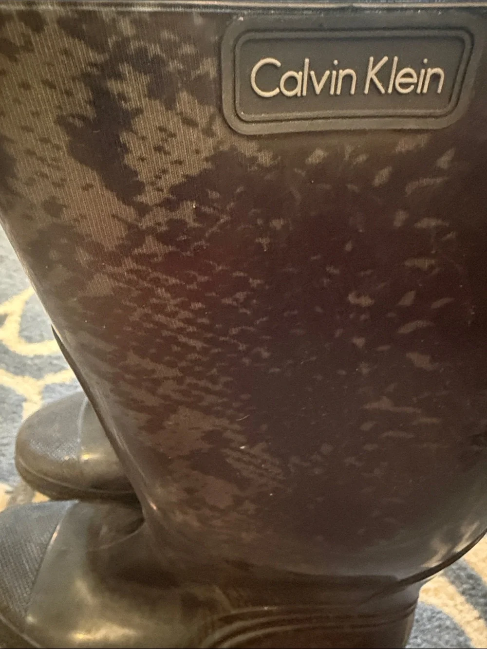 Calvin Klein Black Tall Rain Boots